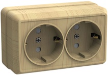 Изображение товара GENERICA OKTAVA РС22-3-ОС Розетка 2местн. с з/к 16А откр.уст. (сосна)
