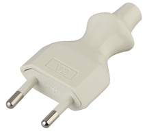 Изображение товара ЭРА Вилка V2 без заземления 10A прямой ввод белая