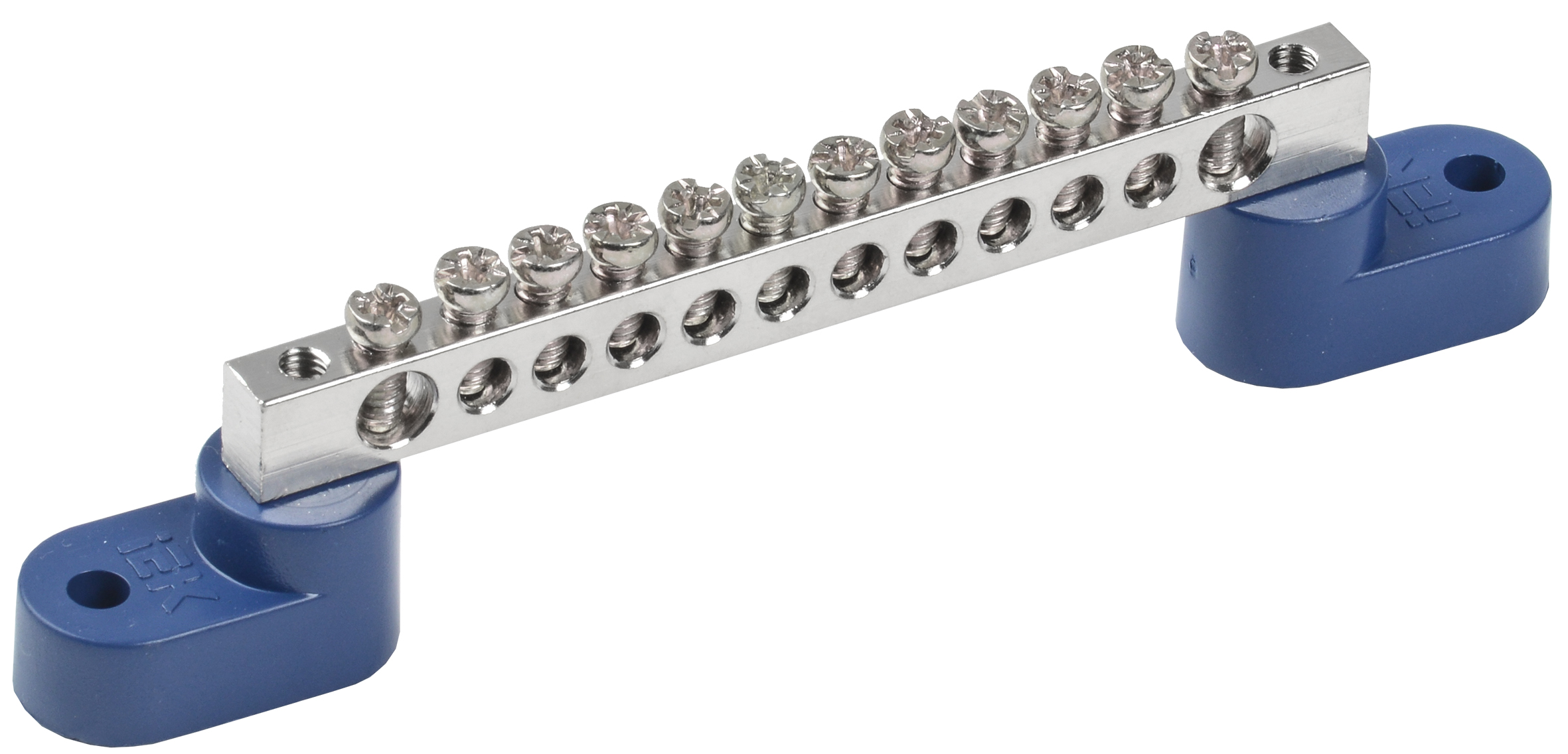 Изображение товара IEK ШНИ-6х9-12-У2-С — шина с изолятором, латунь, никелированное покрытие