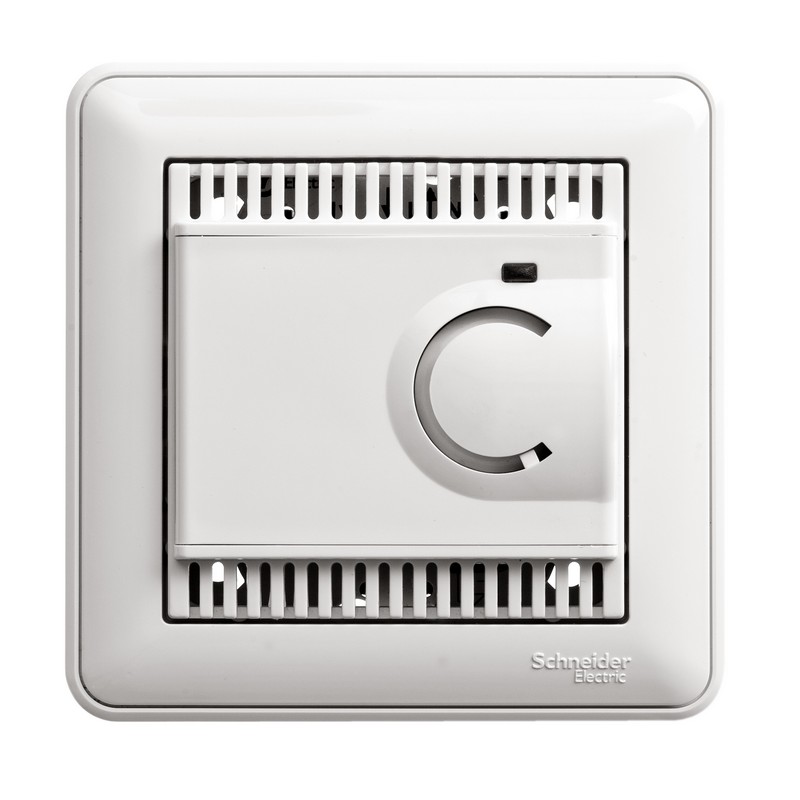 Изображение товара Systeme Electric Wessen 59 Бел Регулятор теплого пола с датчиком +5 до +50°C, 10А (в сборе, с рамкой)