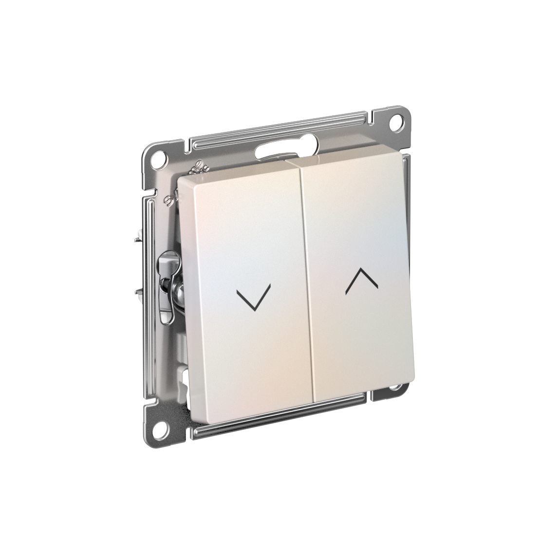 Изображение товара Systeme Electric AtlasDesign Жемчуг Выключатель 2-клавишный жалюзи, 10А, механизм