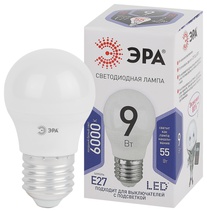 Изображение товара ЭРА Лампа светодиодная STD LED P45-9W-860-E27 9Вт шар холодный дневной свет Е27