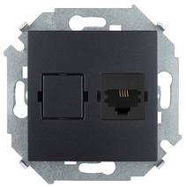 Изображение товара Simon 15 Графит Розетка телефонная RJ11, винт. зажим