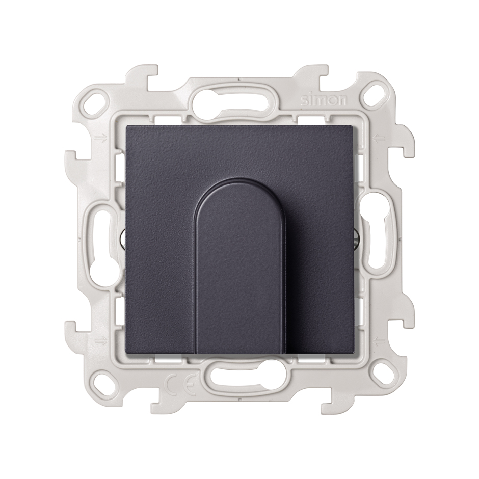 Изображение товара Simon 24 Графит накладка для ЭУИ кабельный вывод механизм с накладкой