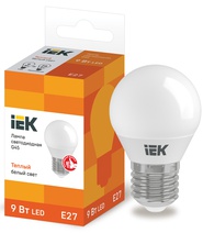 Изображение товара IEK Лампа светодиодная ECO G45 шар 9Вт 230В 3000К E27