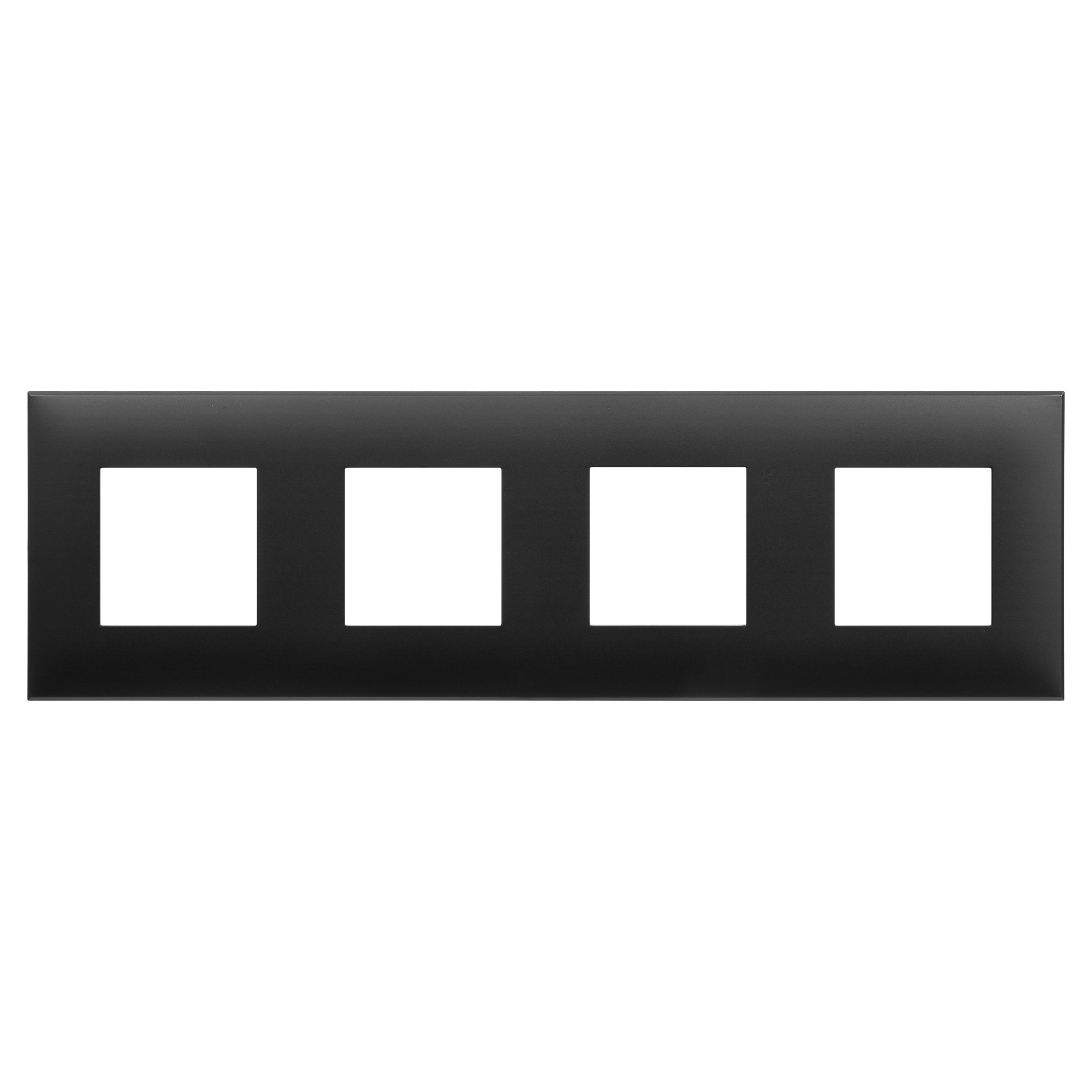 Изображение товара DKC Avanti Черный матовый рамка 4 поста 8 модулей для ЭУИ 300x90 мм