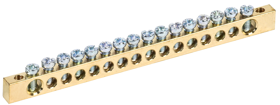 Изображение товара IEK Шина PEN земля-ноль 6х9мм 16/2 (16групп/креп по краям)