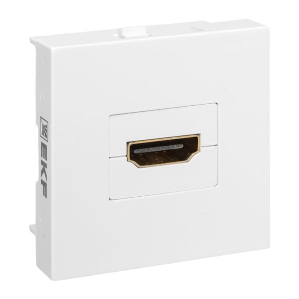 Изображение товара EKF PROxima Розетка HDMI, 2 модуля, 1 гнездо, без индикатора, белая.