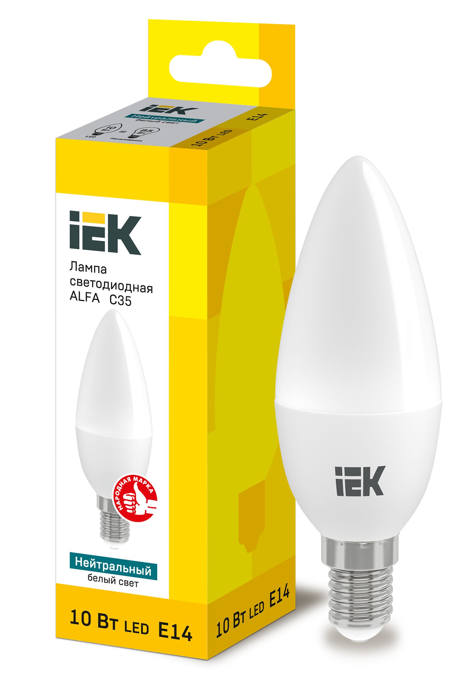 Изображение товара IEK Лампа LED ALFA C35 свеча 10Вт 230В 4000К E14 Изображение товара IEK Лампа LED ALFA C35 свеча 10Вт 230В 4000К E14