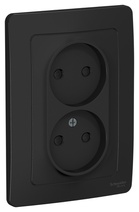Изображение товара Systeme Electric Blanca внутр Антрацит Розетка 2-ая б/з со шторками, 16А, 250В