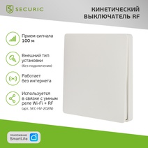 Изображение товара Одноклавишный кинетический RF выключатель SECURIС
