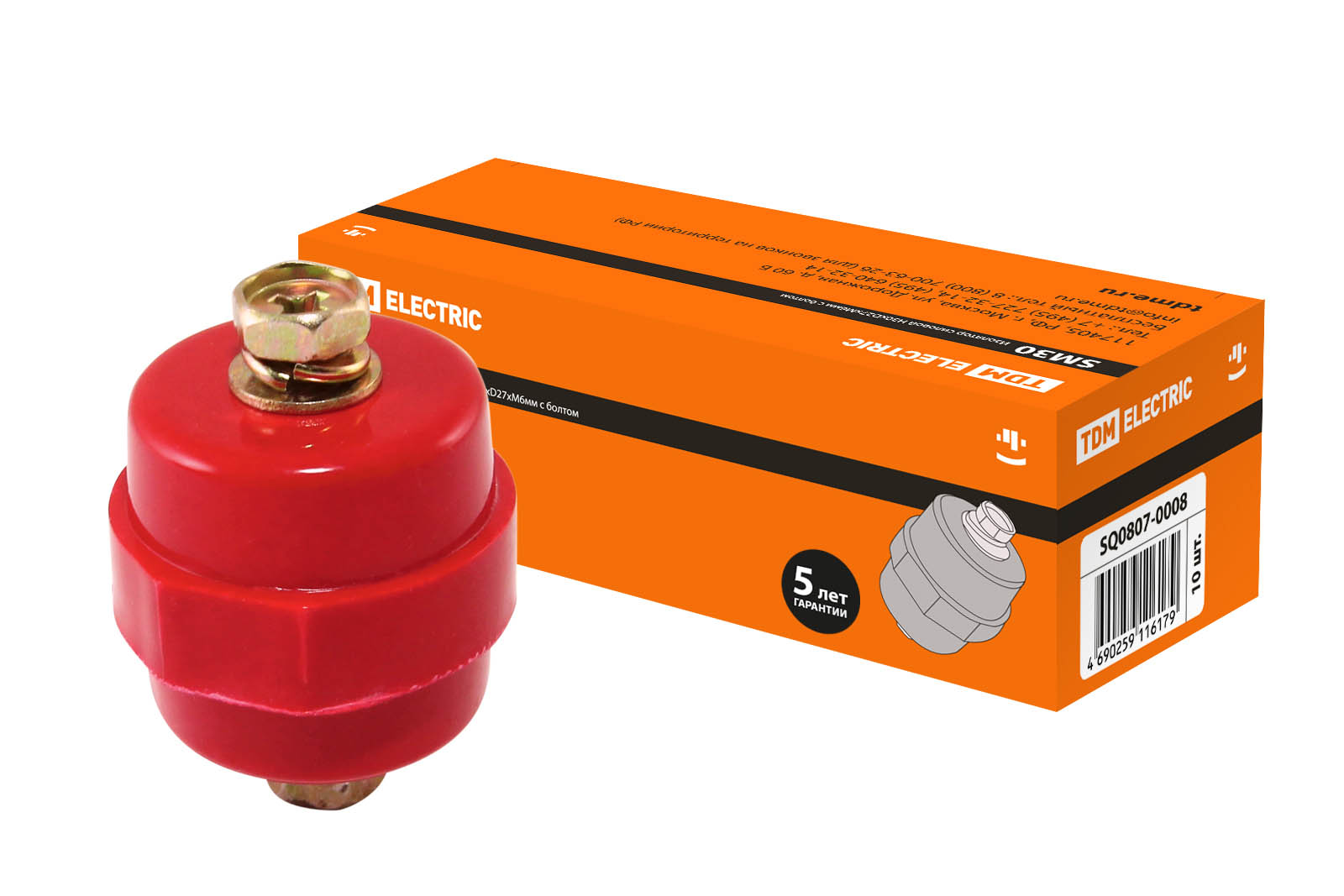 Изображение товара TDM Изолятор SM30 силовой Н30хD27хМ6мм с болтом