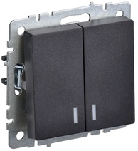 Изображение товара IEK BRITE BASE Черный Выключ. 2-кл с индик 10А ВС10-2-1-БрЧ