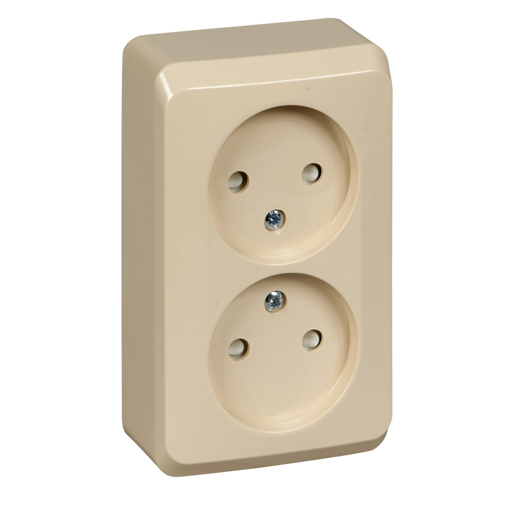 Изображение товара Systeme Electric Этюд наруж Крем Розетка 2-ая б/з со шторками