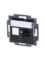 Изображение товара ABB EPJ Levit антрацит / дымчатый чёрный Розетка компьютерная RJ45 кат,5e+заглуш,, антрацит