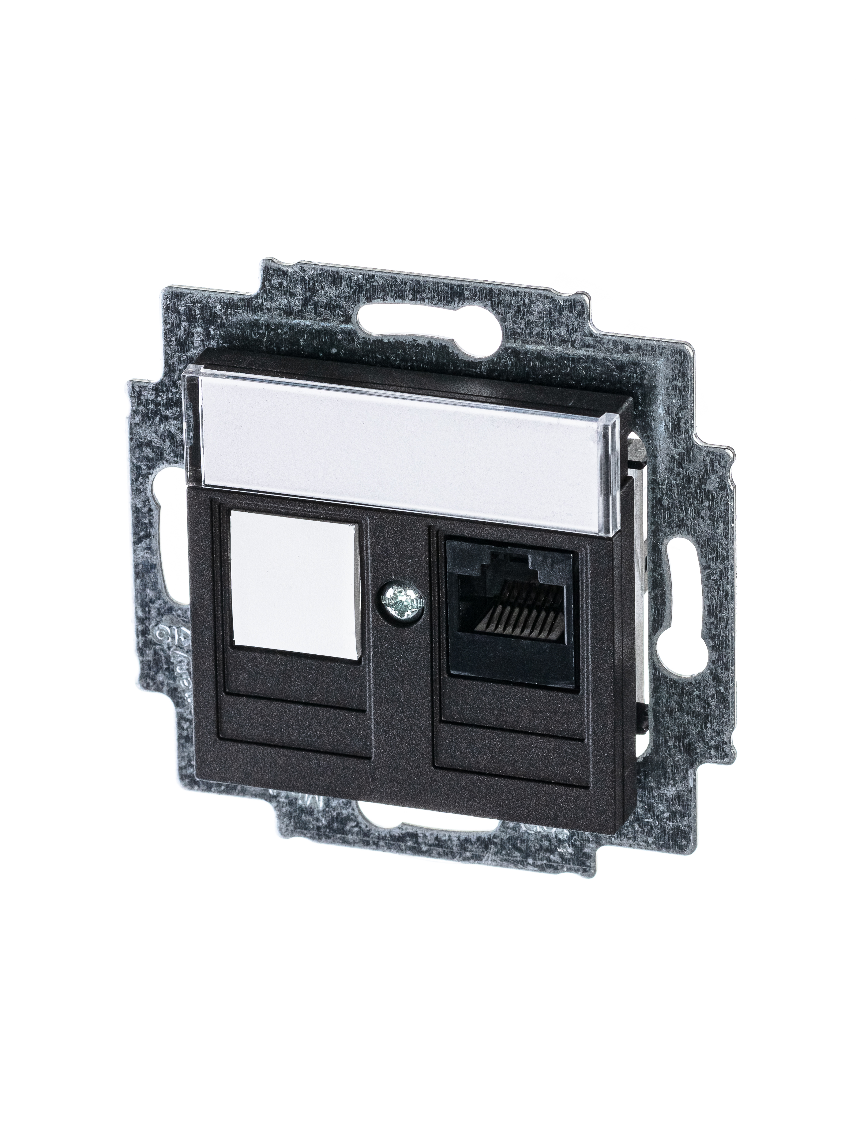 Изображение товара ABB EPJ Levit антрацит / дымчатый чёрный Розетка компьютерная RJ45 кат,5e+заглуш,, антрацит