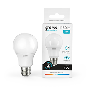 Изображение товара Gauss Лампа Elementary A60 12W 1150lm 4100K E27 LED