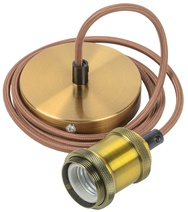 Изображение товара IEK Патрон подвесной E27 со шнуром 1,5м RETRO золото