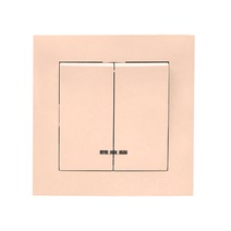 Изображение товара EKF Валенсия: выключатель 2-кл., 10А, кремовый, индикатор