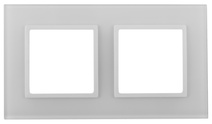 Изображение товара ЭРА Рамка для розеток и выключателей Elegance 14-5102-01 на 2 поста, стекло, белый+белый, белое основание