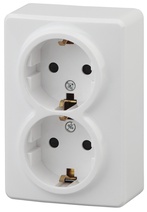 Изображение товара ЭРА Розетка Эксперт 11-2205-01 двойная с заземлением 2х2P+E Schuko 16A-250В IP20 ОУ белый