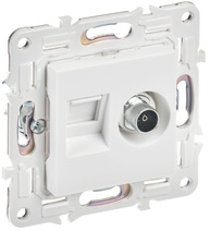 Изображение товара IEK SKANDY Арктический белый Розетка двойная TV+RJ45 кат.5E SK-A14W