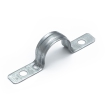 Изображение товара Промрукав Скоба металлическая двухлапковая усиленная противопожарная СМДУ d25-26 мм отв. d 6,5 мм (100шт/600шт уп/кор)