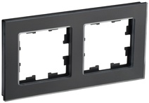 Изображение товара IEK BRITE DECOR Черный матовый стекло Рамка 2-м РУ-2-2-Бр
