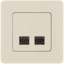 Изображение товара Legrand/Daccord INSPIRIA Слоновая кость Двойная розетка RJ 45 - категория 6 - UTP.
