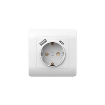 Изображение товара Rозетка с USB 2x1, 16A, 250V, IP20, белая NEW3-E