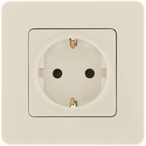 Изображение товара Legrand/Daccord INSPIRIA Слоновая кость Розетка 2К+З со шторками - немецкий стандарт - 16 А - 250 В.