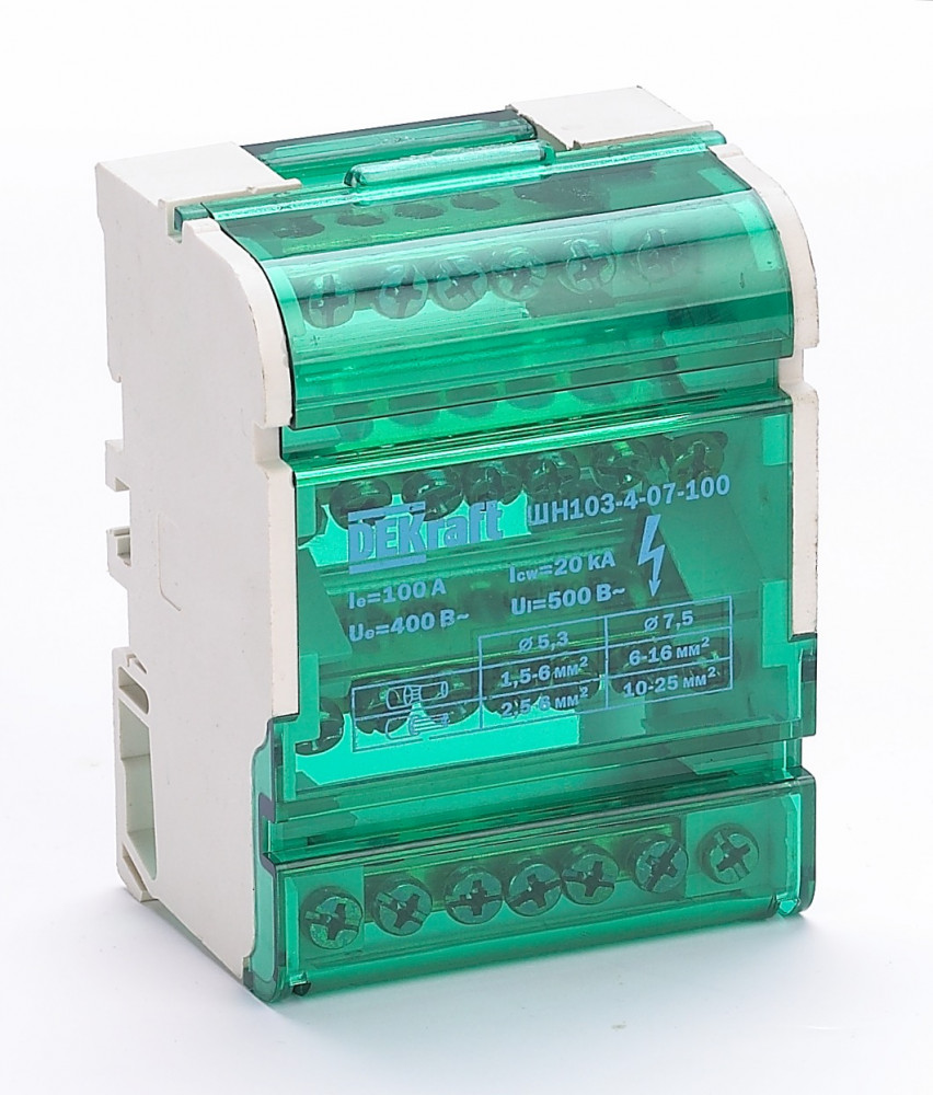 Изображение товара Dekraft ШН103-4-07-100 кросс-модуль 4P, 100 A, 5x5/2x7.5, IP20