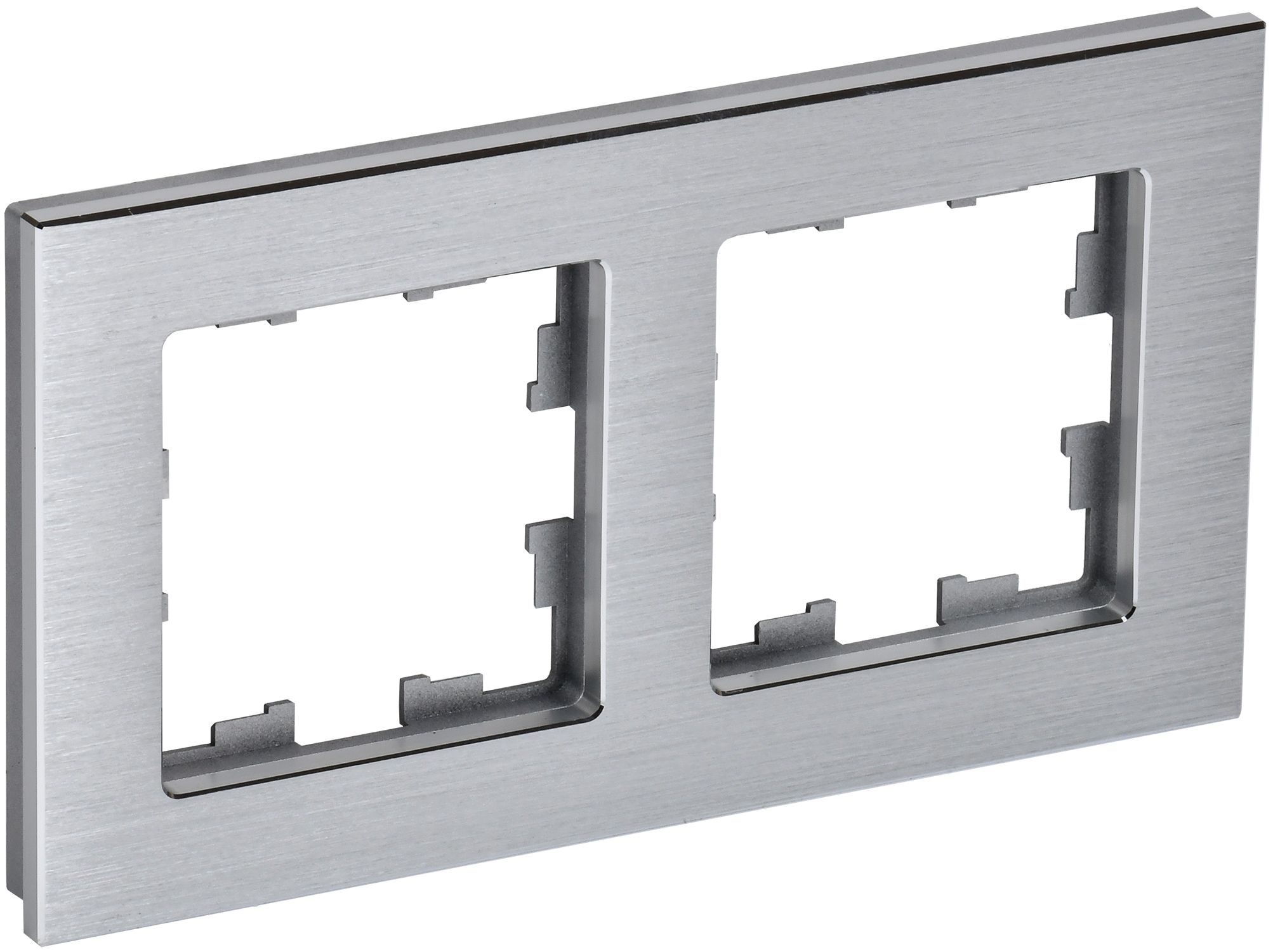 Изображение товара IEK BRITE DECOR Алюминий металл Рамка 2-м РУ-2-1-БрА