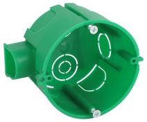 Изображение товара ЭРА Коробка установочная KUTS1-68-45-green зеленая 68х45мм для твердых стен с саморезами, один стыковочный узел IP20