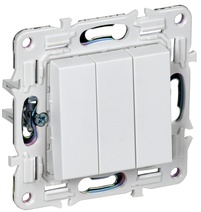 Изображение товара IEK SKANDY Арктический белый Выключатель 3-клавишный 10А SK-V11W