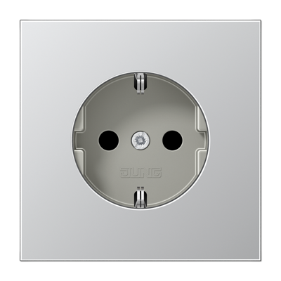 Изображение товара Розетка алюминиевая JUNG LS 990 с безвинтовым зажимом, серый, IP20