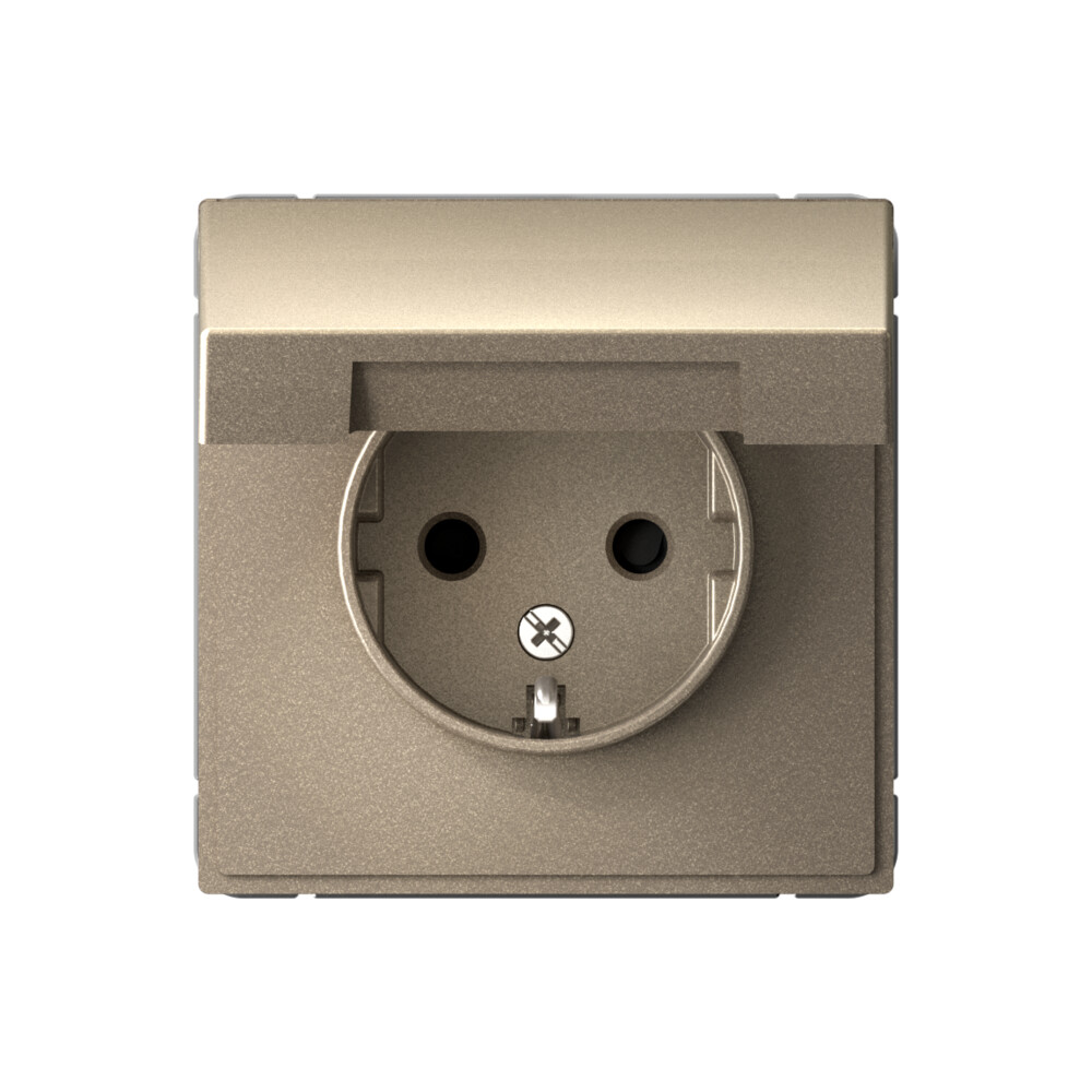 Изображение товара Systeme Electric ArtGallery Шампань Розетка с заземл. со шторк. с крышкой, 16А, IP20, механизм