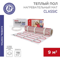 Изображение товара REXANT Тёплый пол (нагревательный мат) Classic RNX -9,0-1350 (площадь 9,0 м2 (0,5 х 18,0 м)), 1350 Вт, двухжильный с экраном.