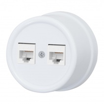 Изображение товара BIRONI Лизетта Пластик Белый Розетка 2-ая RJ45