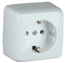 Изображение товара Hegel Альфа наруж Белая РА16-112 Розетка с/з, со шторками