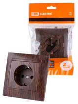 Изображение товара TDM Розетка 2П+З 16А 250В венге "Лама"