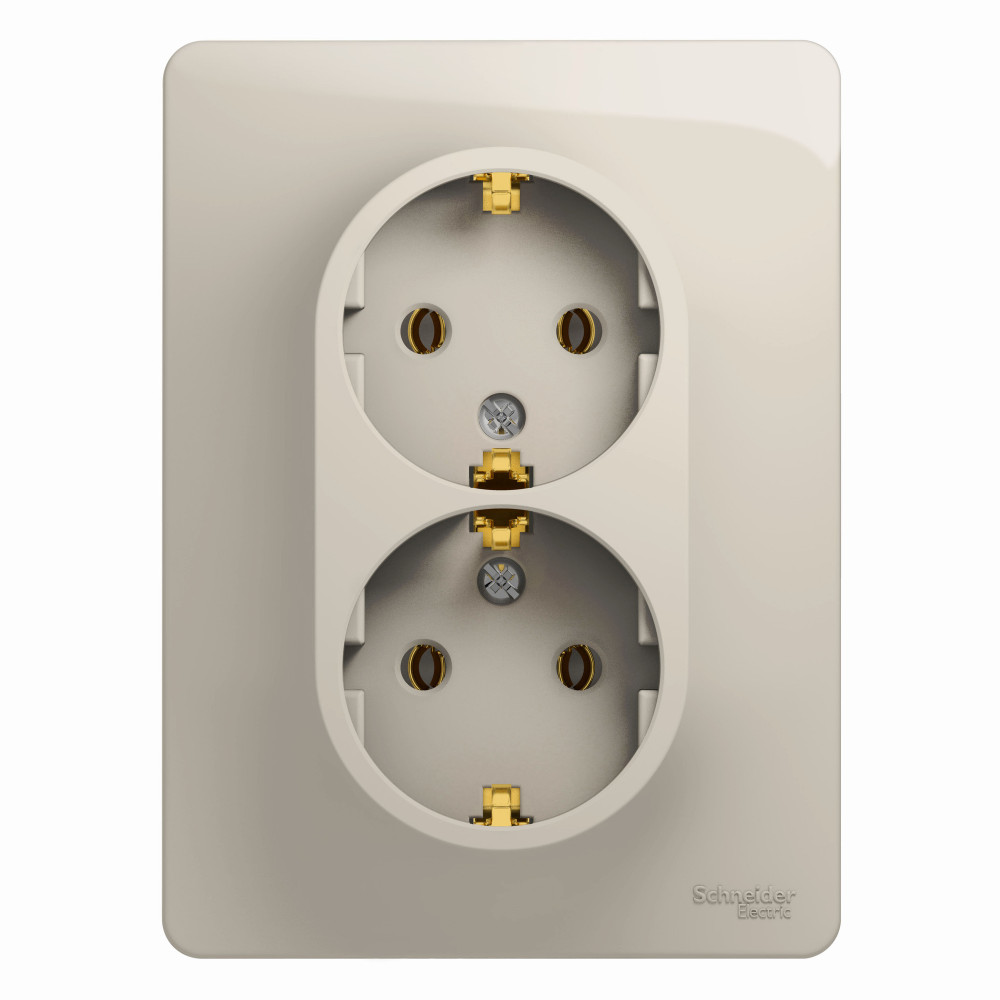 Изображение товара Systeme Electric Glossa Молочный Розетка 2-ая с/з (в сборе)
