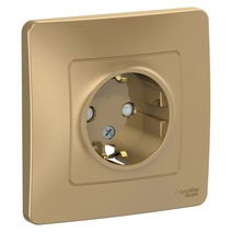 Изображение товара Systeme Electric Blanca внутр Титан Розетка с/з со шторками, 16А, 250В