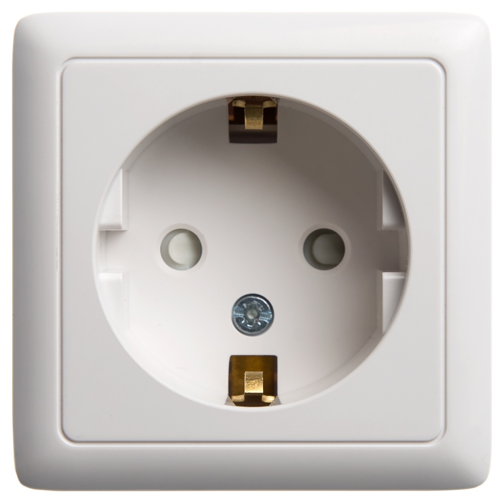 Изображение товара Systeme Electric ХИТ наруж Бел Розетка с/з со шторками, с изолирующей пластиной, 16А, 250В