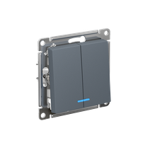 Изображение товара Systeme Electric AtlasDesign Грифель Выключатель 2-клавишный с подсветкой, сх.5а, 10АХ, механизм