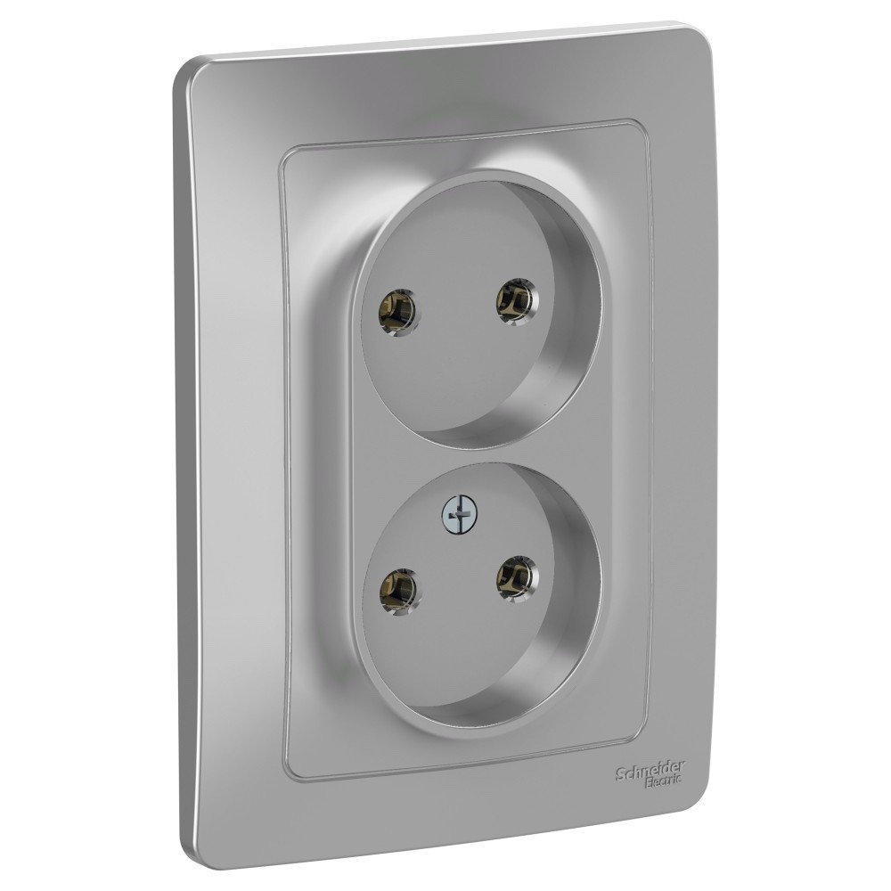 Изображение товара Rозетка Blanca Systeme Electric, алюминий, 2 поста, 250В, 16A