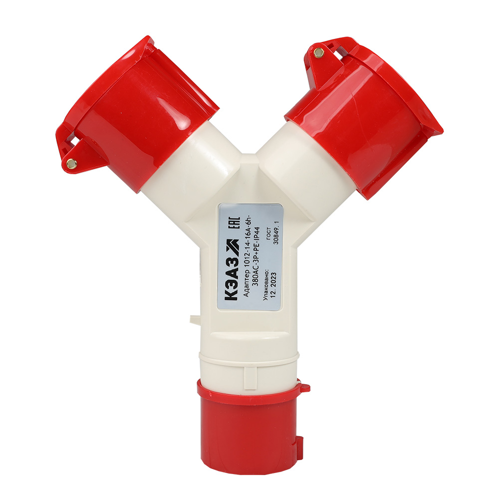 Изображение товара КЭАЗ адаптер силовой двухлучевой IP44 16 А 380 В