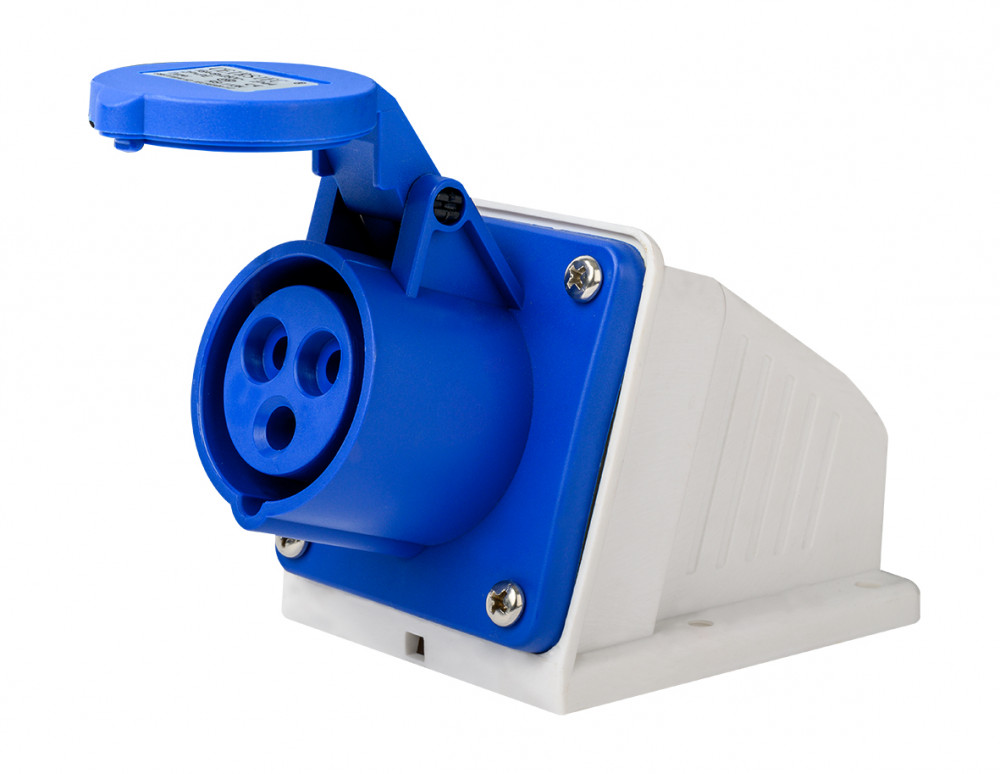 Изображение товара Dekraft Розетка стац. 2Р+РЕ 16А 220В IP44 РС-103