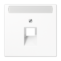 Изображение товара JUNG LS 990 Белая Накладка 1-ой наклонной ТЛФ/комп розетки с полем для надписи