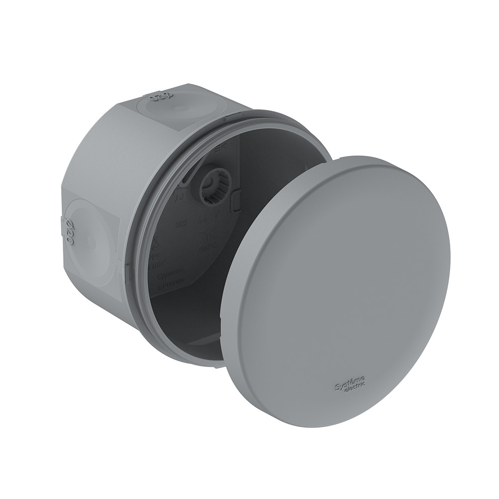 Изображение товара Systeme Electric MultiBox Серая Коробка распределительная с мембранными вводами IP66 Ø80x50 (со стикером)